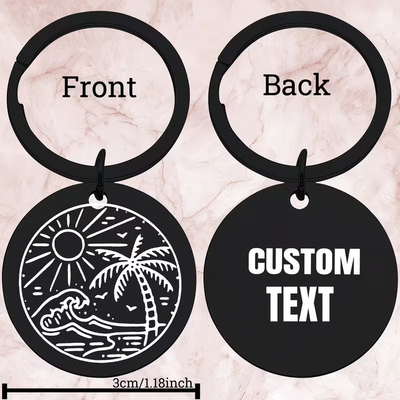 Customizable Black Round Keych - Outdoor Adventure Birthday Party のレビューと価格