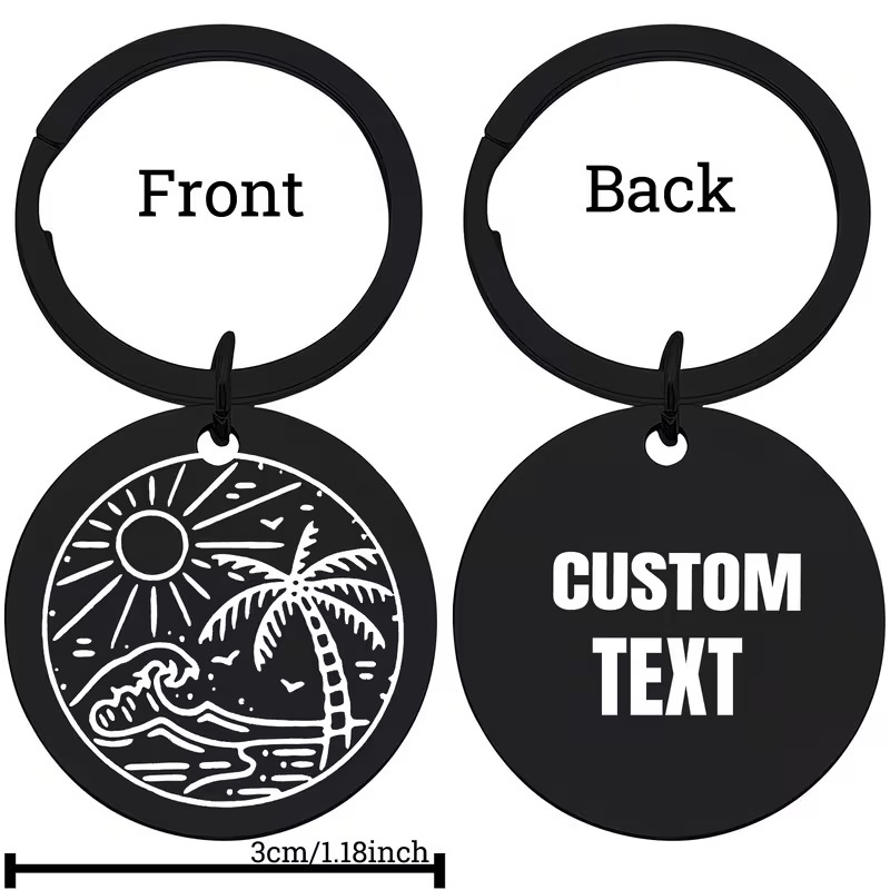 Customizable Black Round Keych - Outdoor Adventure Birthday Party のレビューと価格
