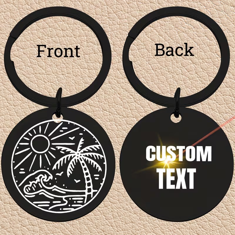 Customizable Black Round Keych - Outdoor Adventure Birthday Party のレビューと価格