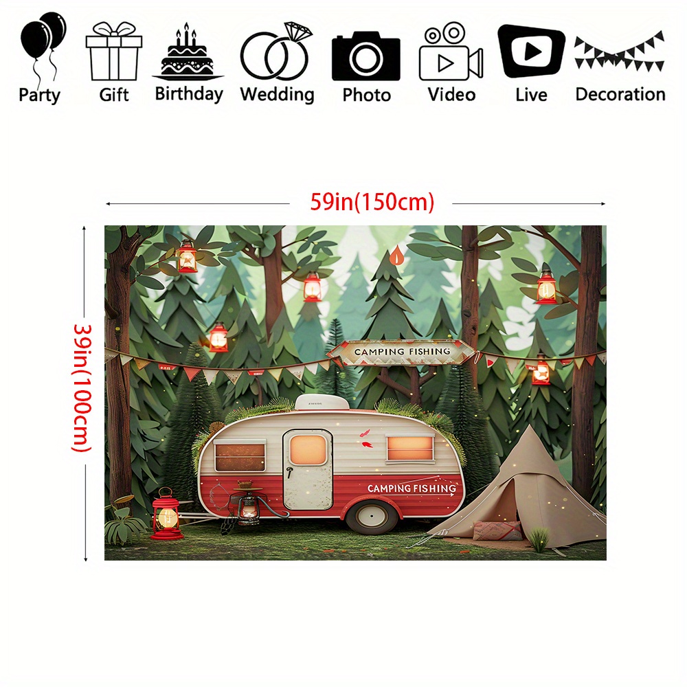 Polyester Jungle camping theme - Outdoor Adventure Birthday Party のレビューと価格
