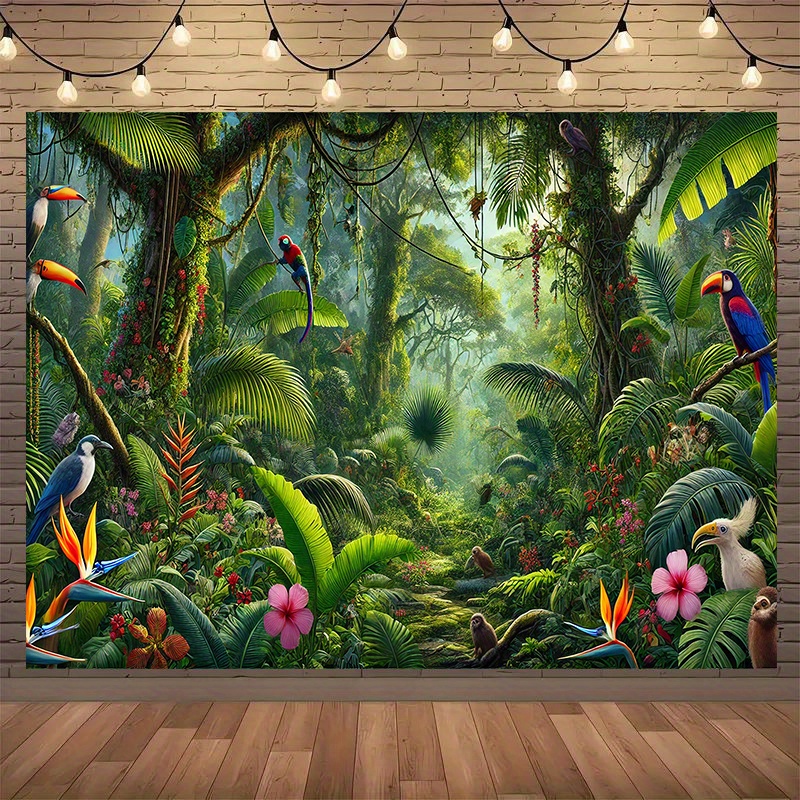 1pc Jungle Adventure Backgroun - Outdoor Adventure Birthday Party のレビューと価格