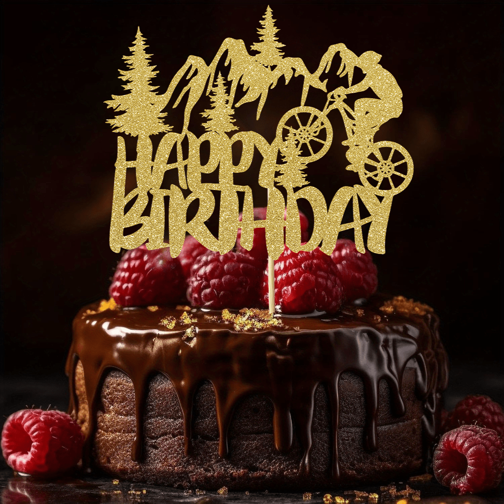 1pc Golden Glittering Retireme - Outdoor Adventure Birthday Party のレビューと価格